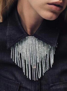 颈链女欧美流苏水钻锁骨项链