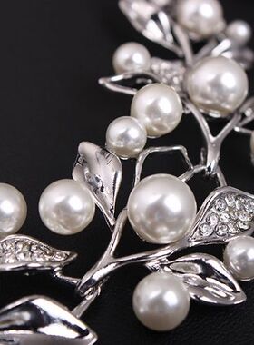 奢华树叶子套装配饰品珍珠水钻