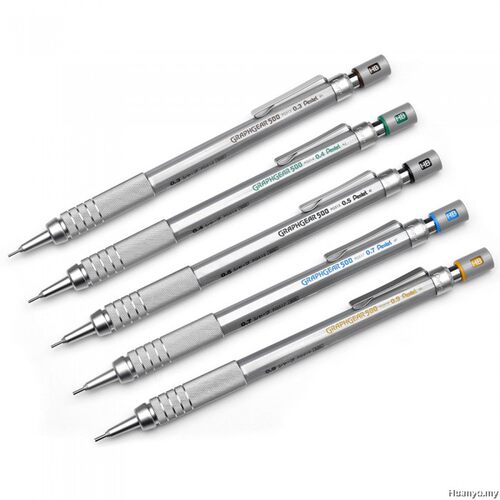 日本Pentel派通自动铅笔 GraphGear 500 精构金属握柄 低重心铅笔 - 图3