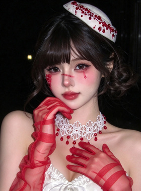 万圣节水滴蕾丝choker女项链配饰