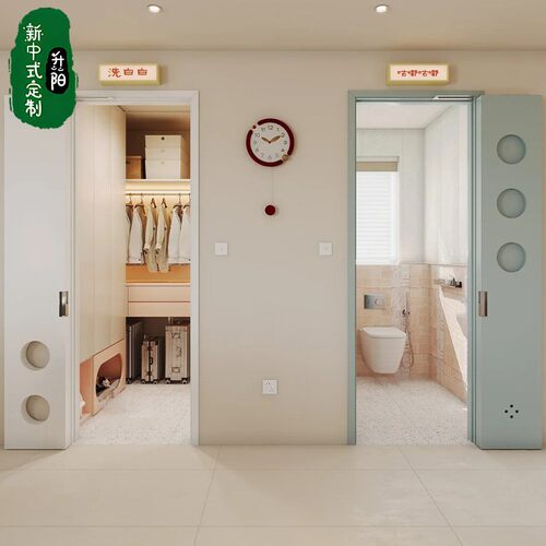 洞洞门PD折叠门推拉门无轨平移门隐藏隐形门小户型对开门平开pd门 - 图0