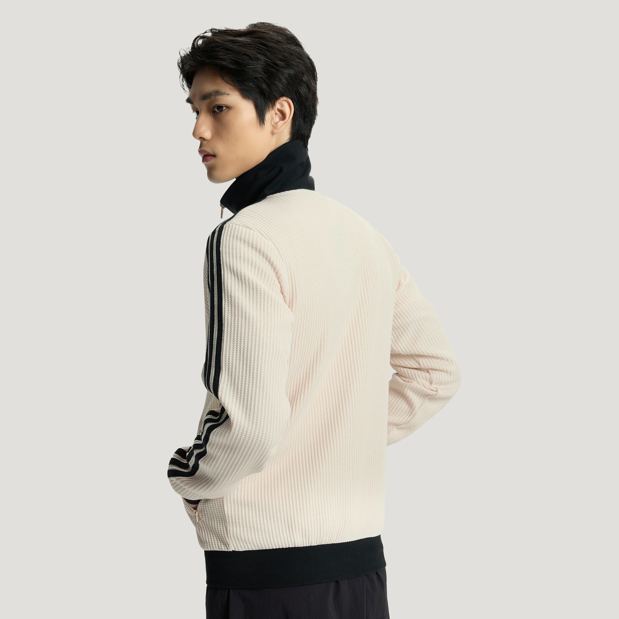 Adidas阿迪达斯三叶草三条纹华夫格复古夹克秋男女外套JW0109,淘宝优惠券,粉丝福利购,淘宝优惠卷