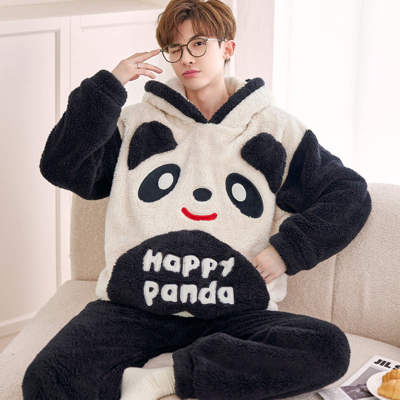 男士睡衣冬季加绒加厚青少年卡通法兰绒加肥大码珊瑚绒宽松家居服,淘宝优惠券,粉丝福利购,淘宝优惠卷
