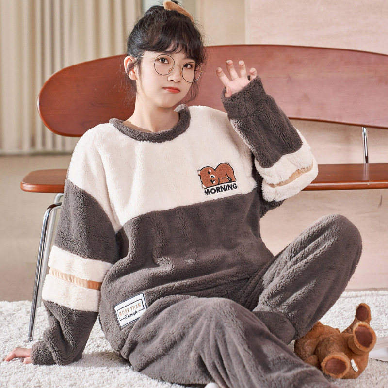 特大码冬季加绒加厚卡通睡衣胖MM女士加大肥200斤珊瑚绒法兰套装3,淘宝优惠券,粉丝福利购,淘宝优惠卷