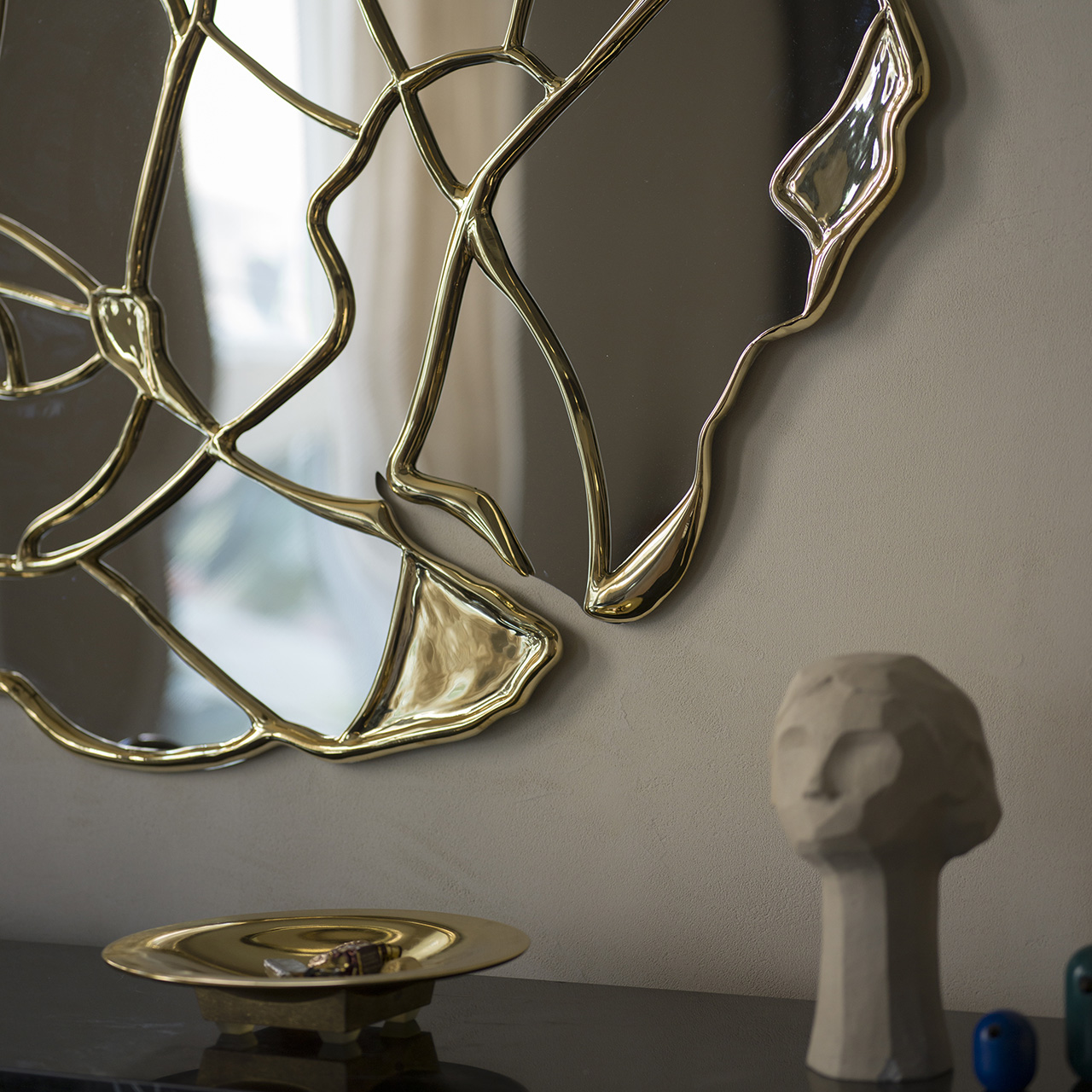 VanWOO 是物 黄铜艺术装饰镜别墅大平层玄关镜壁挂镜设计师定制款