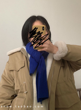 冬季韩国ins简约纯色仿羊绒百搭围巾女针织毛线保暖学生情侣围脖