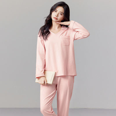 睡衣女长袖纯棉可外穿家居服套装