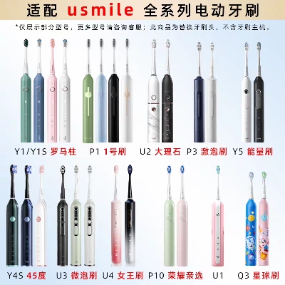 usmile牙刷头软毛替换刷头y1s/U3/P1/P2全系列成人通用电动牙刷头 - 图0