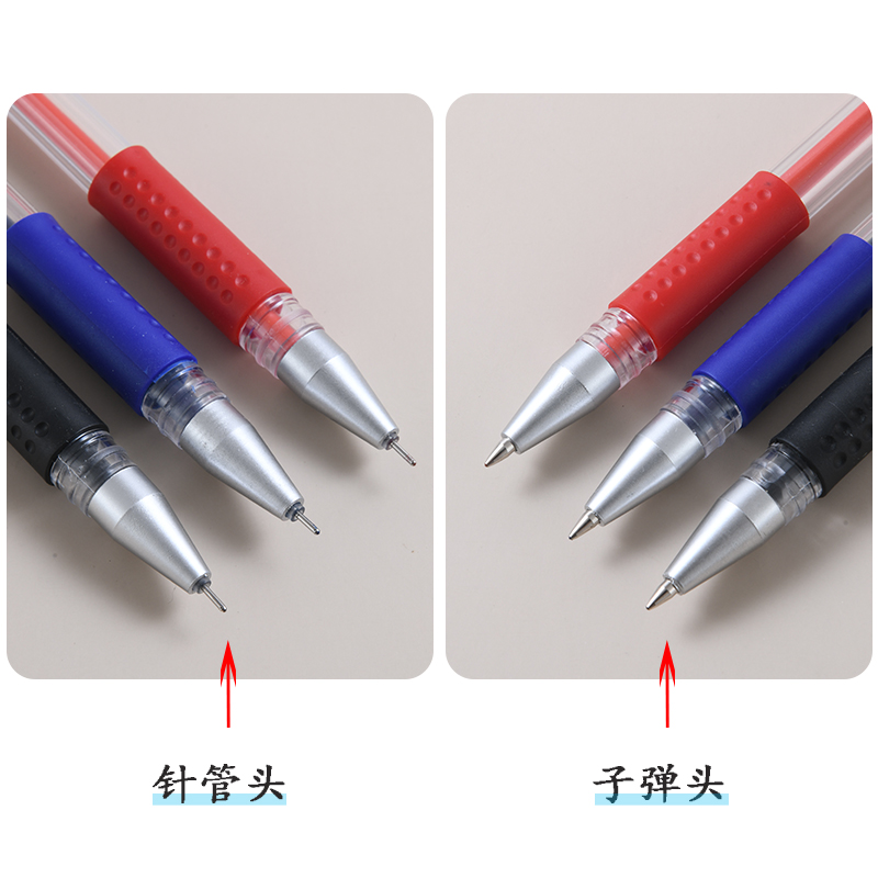 中性笔水性笔笔芯0.5黑色100支学生针尖头水笔芯红色蓝色替芯包邮 - 图1