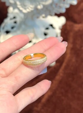 满钻繁星沙金戒指满天星