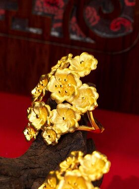 繁花戒指女彷真黄金沙金