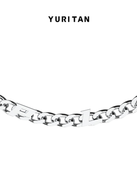 YURITAN镀白金古巴链项链男女