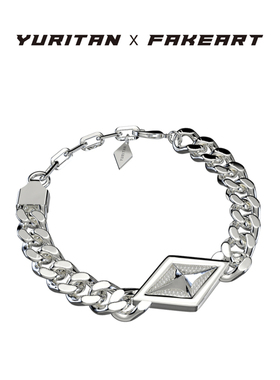 YURITAN X FAKERAT费奇系列菱形镶钻古巴链手链2024情侣款可调节
