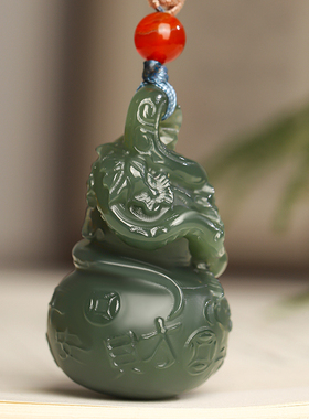 天然真品和田玉葫芦玉吊坠男女玉石福禄玉挂件玉石玉佩招财玉葫芦