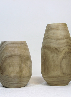 手工家居店面装饰实木制花瓶木质工艺花瓶日式小花瓶桌面茶台摆件