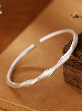 莫比乌斯银手镯足银原创设计