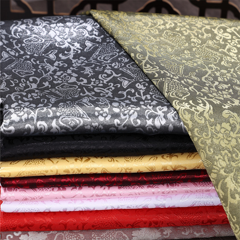 鱼纹提花丝绸缎布料中国风古装汉服唐装马面裙绸缎民族风服装面料,淘宝优惠券,粉丝福利购,淘宝优惠卷