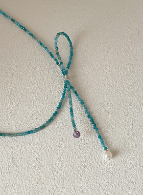 绿色水晶串珠蝴蝶结项链女小清新温柔气质甜美个性百搭颈链锁骨链