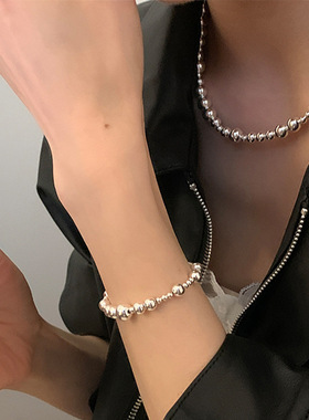 高级感大小金属球串珠手链女韩国小众复古个性百搭气质时尚手饰