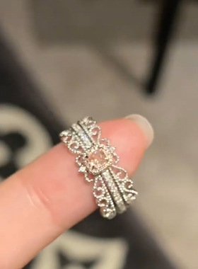 轻奢锆石开口戒指套装女小众设计个性简约百搭气质时尚指环戒子