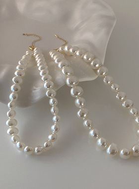 法式复古赫本风夸张不规则珍珠项链女韩国个性简约百搭颈链锁骨链