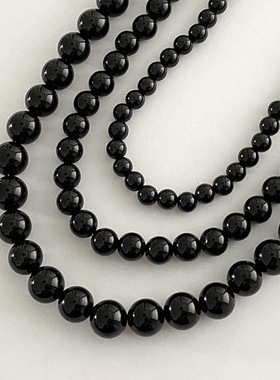 高级感黑色珍珠项链女小众设计简约个性复古百搭气质颈链锁骨链