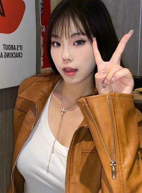 设计感十字架长款项链女小众复古个性简约气质百搭时尚颈链毛衣链