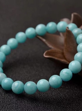 老矿天河石玉髓手串单圈小巧女生饰品手串百搭小清新情侣礼物