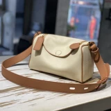 Демисезонная сумка на одно плечо, кожаная бостонская сумка, портативная сумка через плечо, воловья кожа, из натуральной кожи