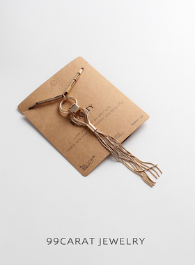 欧美风夸张饰品长款铜流苏坠项链