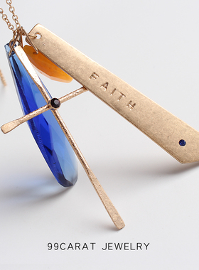 99克拉东陵玉黄玉吊坠女街拍长款