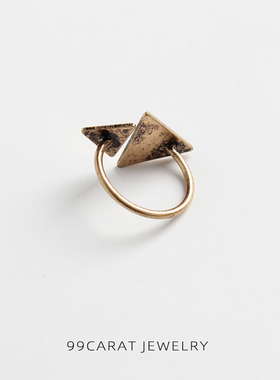 克拉欧美风饰品几何黑色戒指