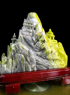 天然玉石奇石摆件雕刻玉山