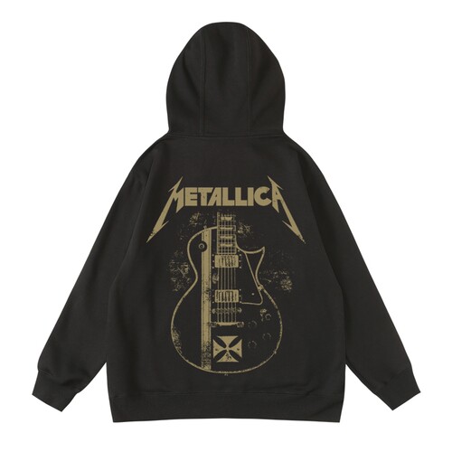 男士秋冬套头加绒连帽卫衣男款摇滚音乐metallica金属制品 - 图2