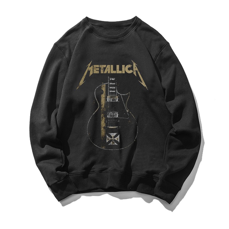 男秋冬套头无帽卫衣摇滚音乐metallica金属制品印花周边衣服青年-图1