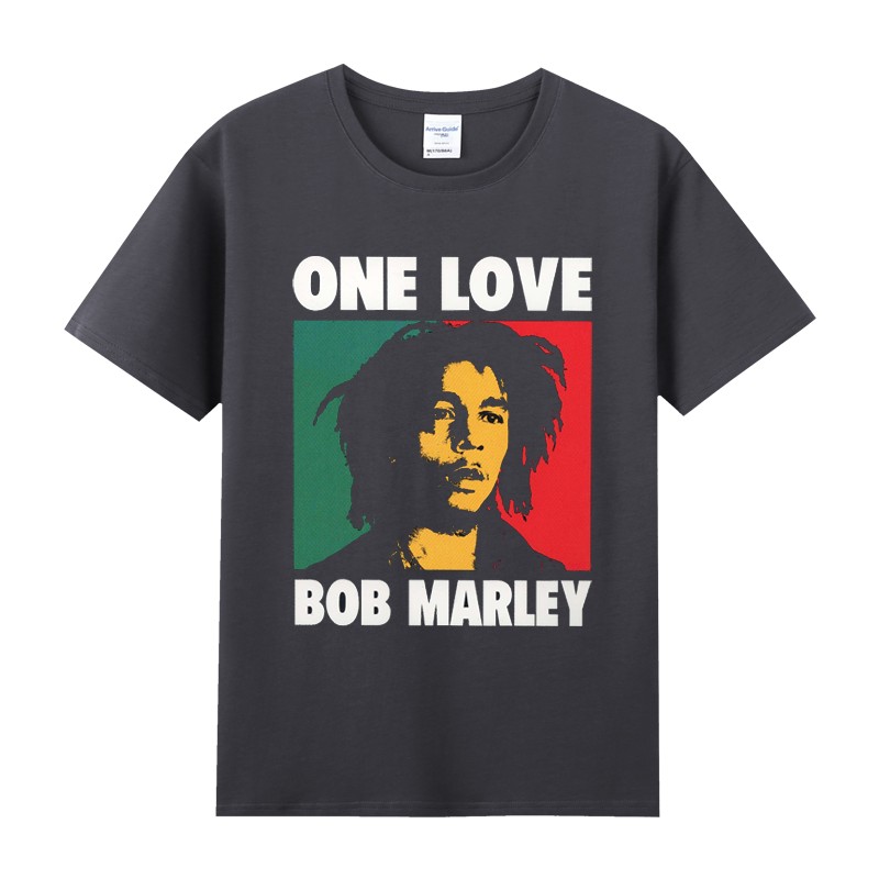 夏纯棉圆领半袖短袖男装摇滚周边雷鬼T恤乐队bobmarley鲍勃玛丽 - 图0