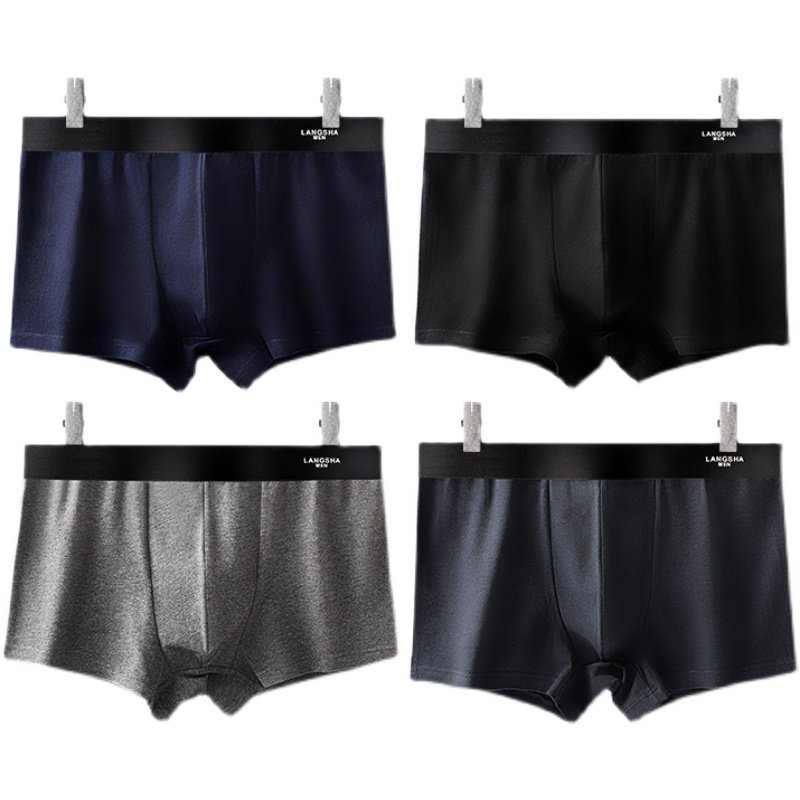 浪莎男士纯棉抗菌裆2022年新款短裤 浪莎玉莎男平角内裤