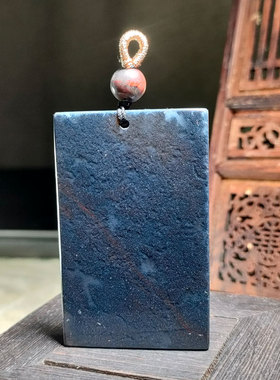 天然玉石原石雕刻黑金沙关公吊坠武财神玉佩项链霸气男士玉佩坠子