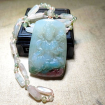 Natural Guilin Chicken blood jade necklace Guanyin Degree Mother pendant pendant male and female money chain playful boutique Yupe