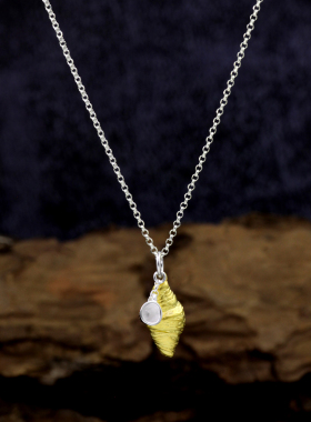 韩版ins小众设计早餐牛角包可颂咖啡杯规则几何S925纯银项链