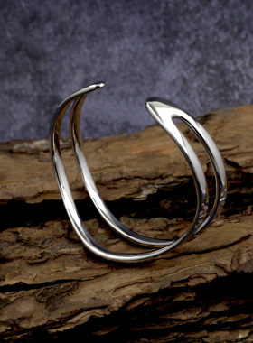 S925纯银波光粼粼镂空手镯