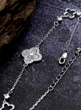 四叶草贝母手链S925纯银