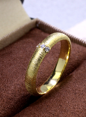 S925纯银指环轻奢高级感精致简约小众设计镶钻拉丝戒指女