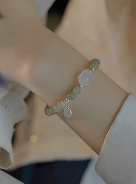 天然和田玉手链女福兔古风手链20