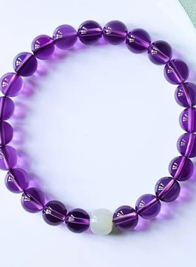 天然正品紫水晶手链女款手饰品紫