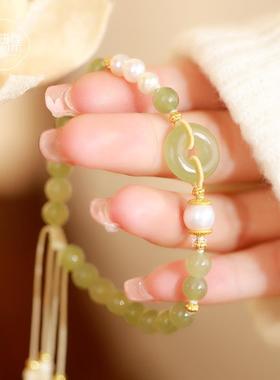 典润珠宝和田玉平安扣手链ins小