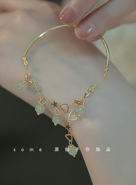 流光*和田玉手链女设计感ins小众