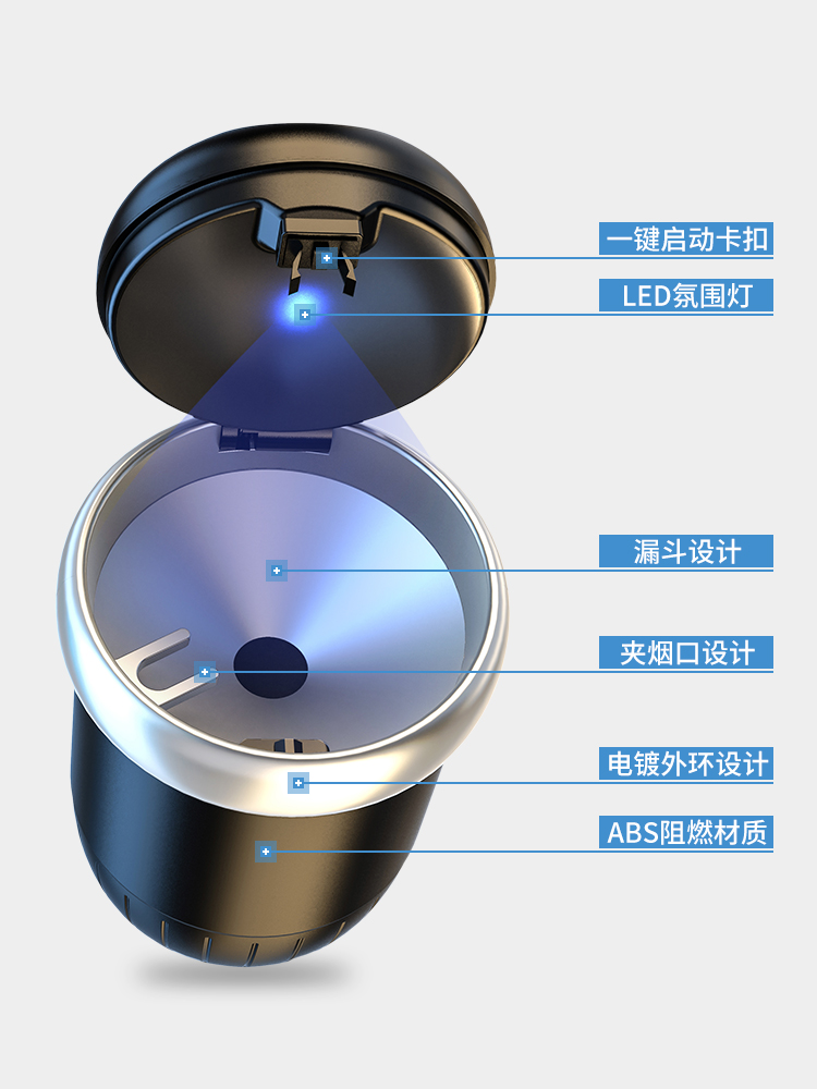 比亚迪汉e1e2e3e5e9F0F3S6S7唐秦宋元Pro/PLUS车载烟灰缸车内用品 - 图3