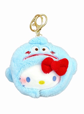 日本HelloKitty卡通可爱玩偶kt头套包挂件毛绒公仔情侣学生钥匙扣