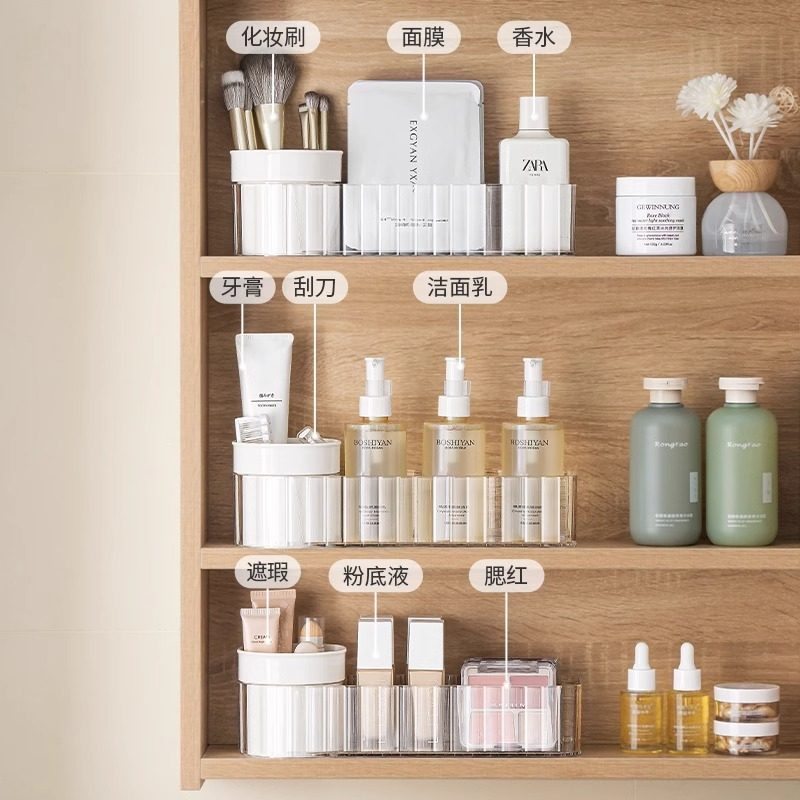 纳川旋转镜柜收纳盒化妆品面膜口红置物架护肤品桌面卫生间整理盒,淘宝优惠券,粉丝福利购,淘宝优惠卷